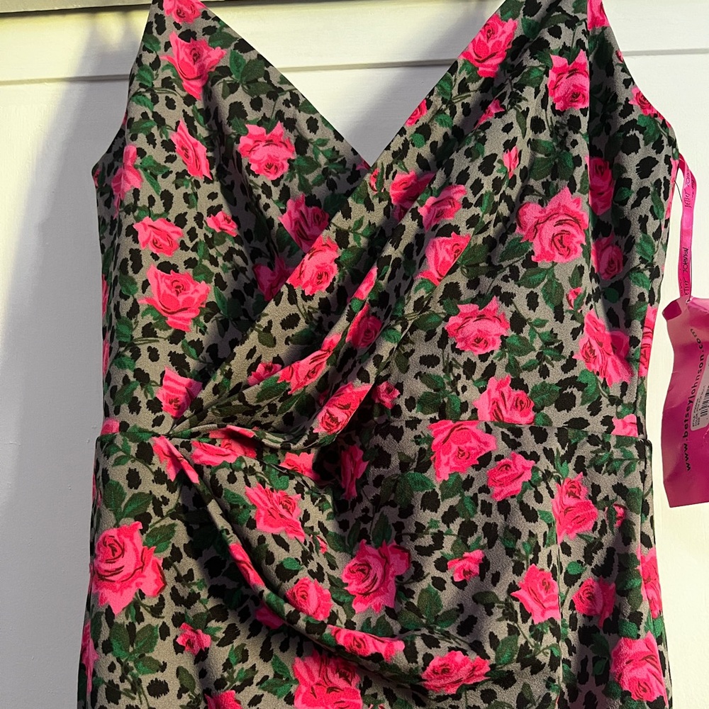 Betsy Johnson floral leopard print dress